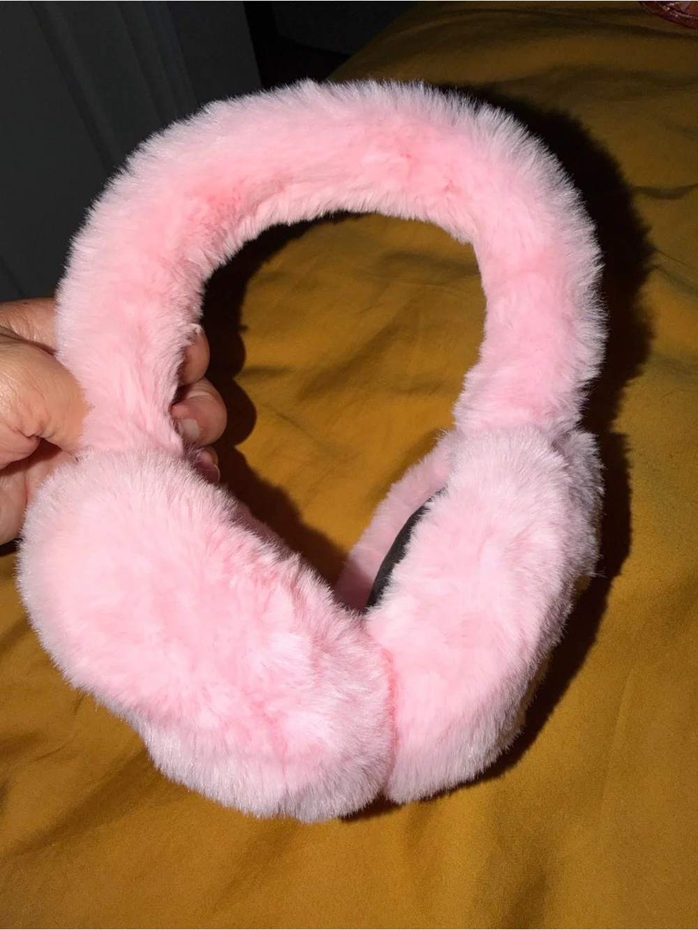 Pink Fuzzy Earmuffs  - Plush Winter